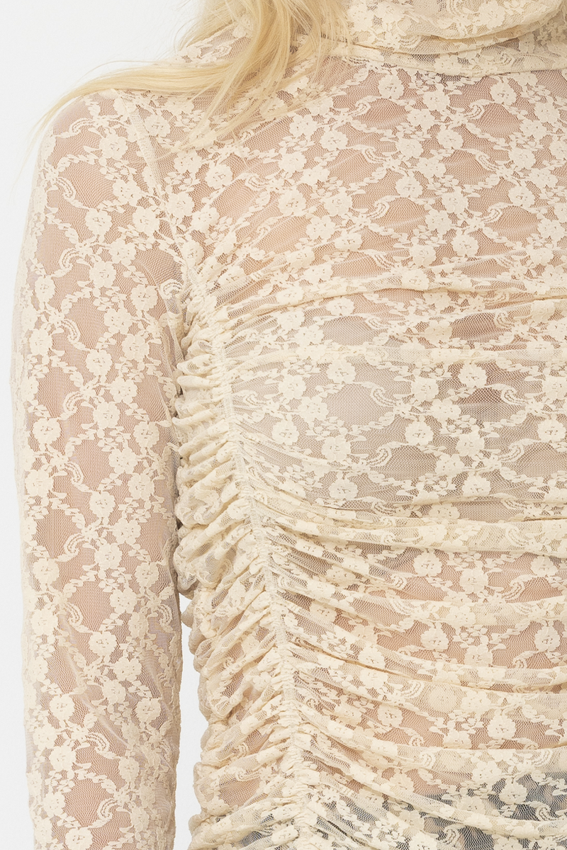 sheer lace top cream
