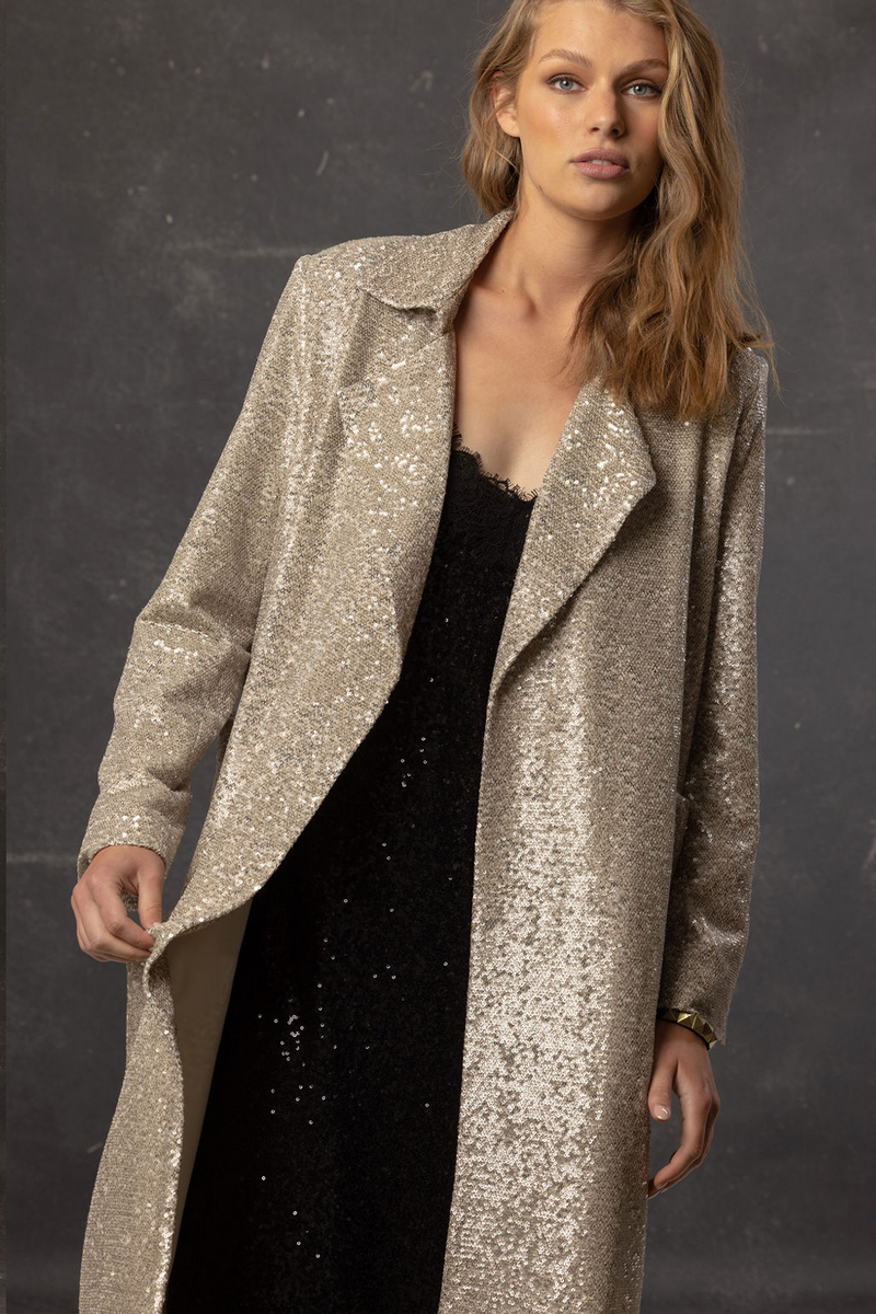 FAMOUS SEQUIN COAT - SOFT GOLD SPECKLE (Champagne) 'Limited Edition'