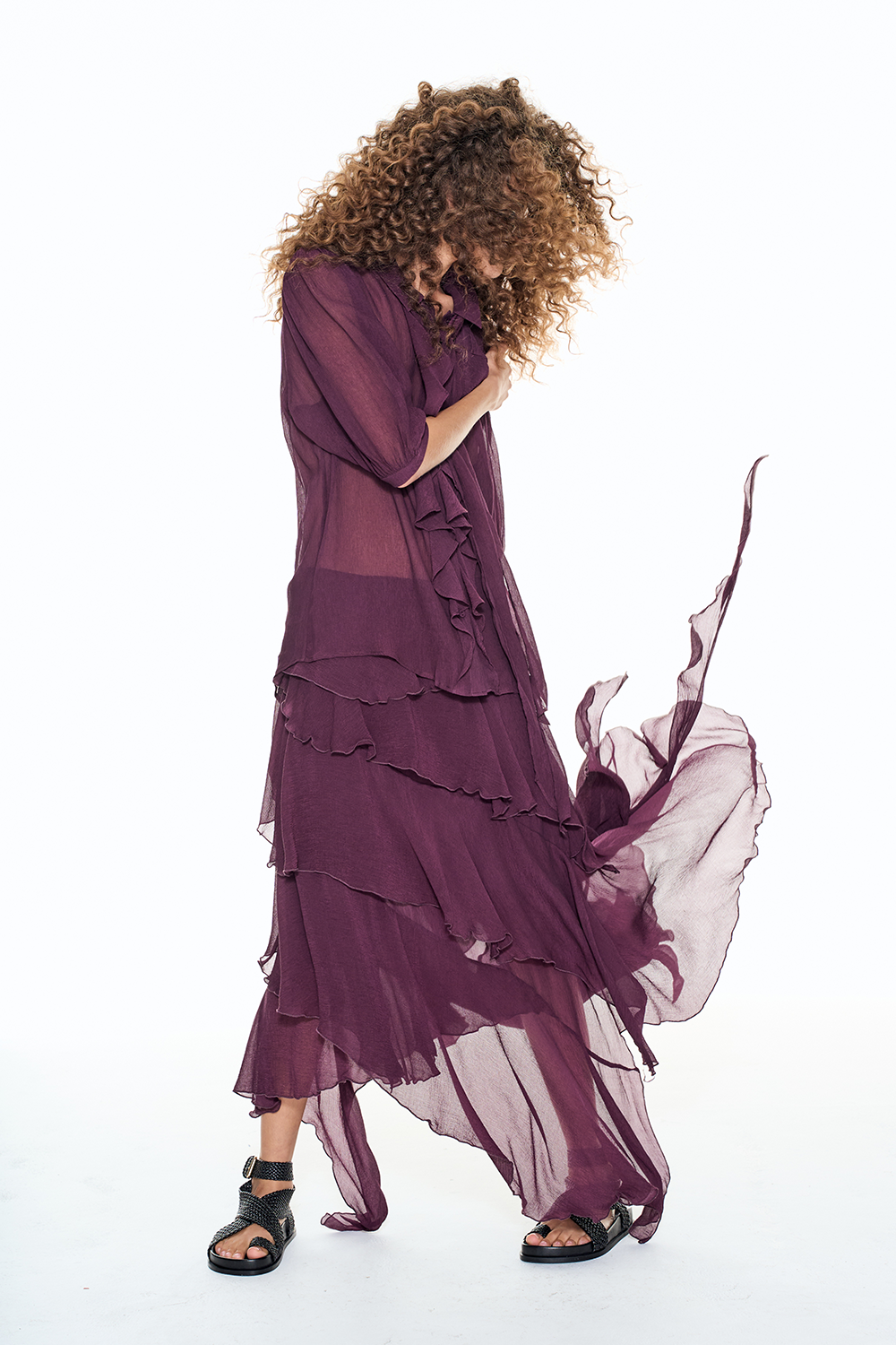 CALAMARI SKIRT - Aubergine