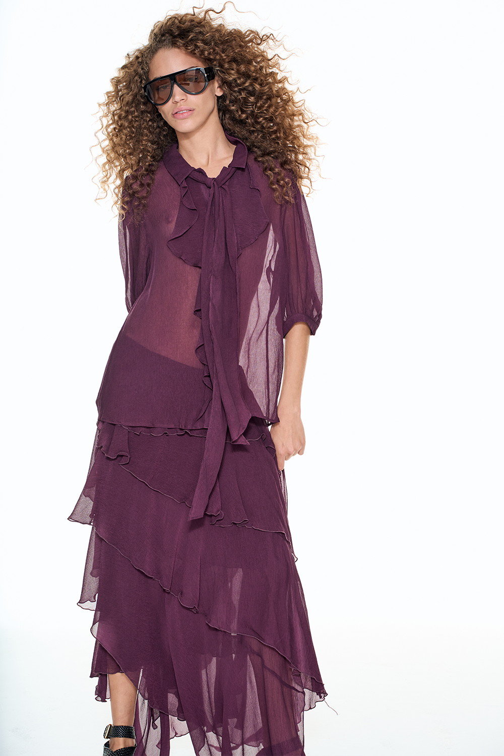 CALAMARI SKIRT - Aubergine