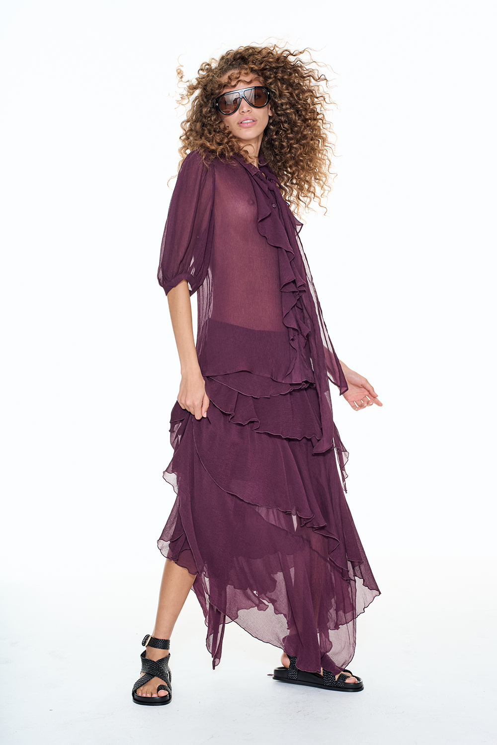 CALAMARI SKIRT - Aubergine