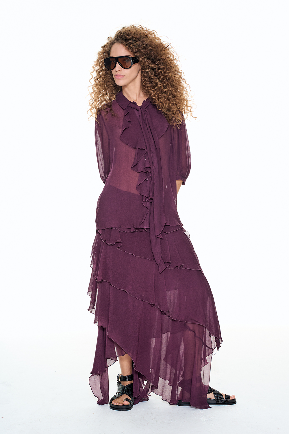 CALAMARI SKIRT - Aubergine
