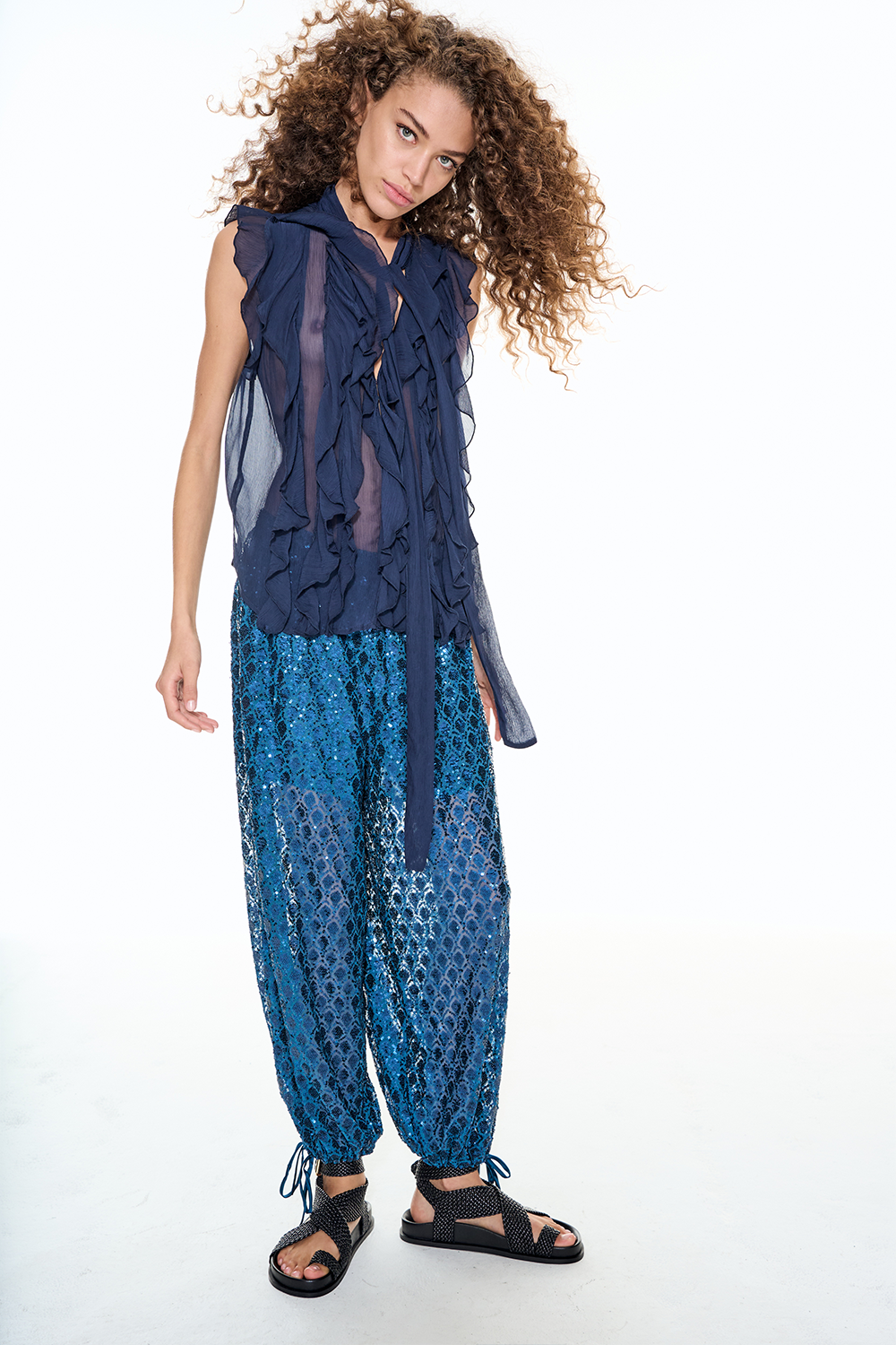 GYPSY SEQUIN PANT - Sapphire Blue *Excl. Preorder Discount Price $219