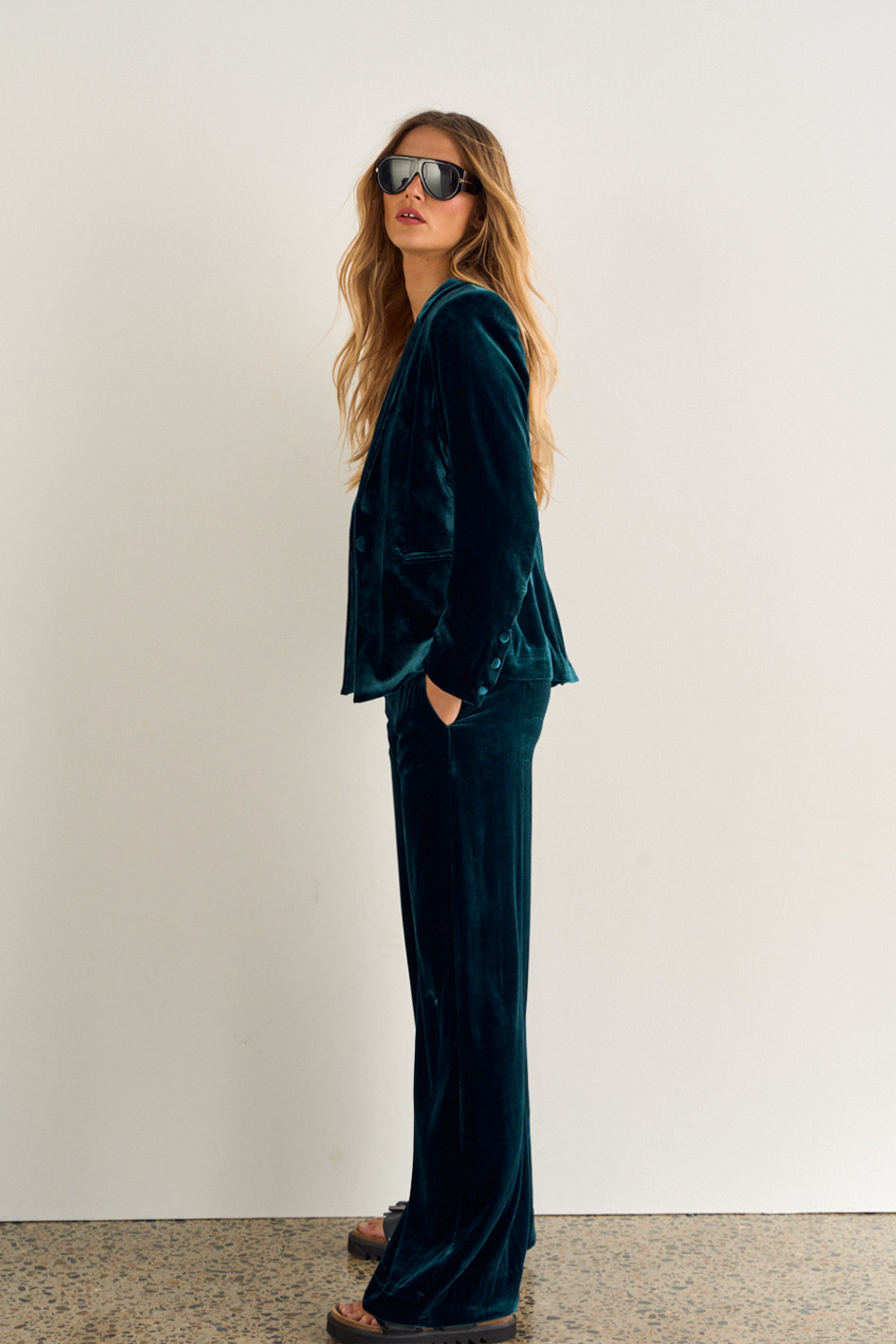 IMPERIAL VELVET TUXEDO JACKET - PEACOCK BLUE *Limited Preorder Exclusive $379