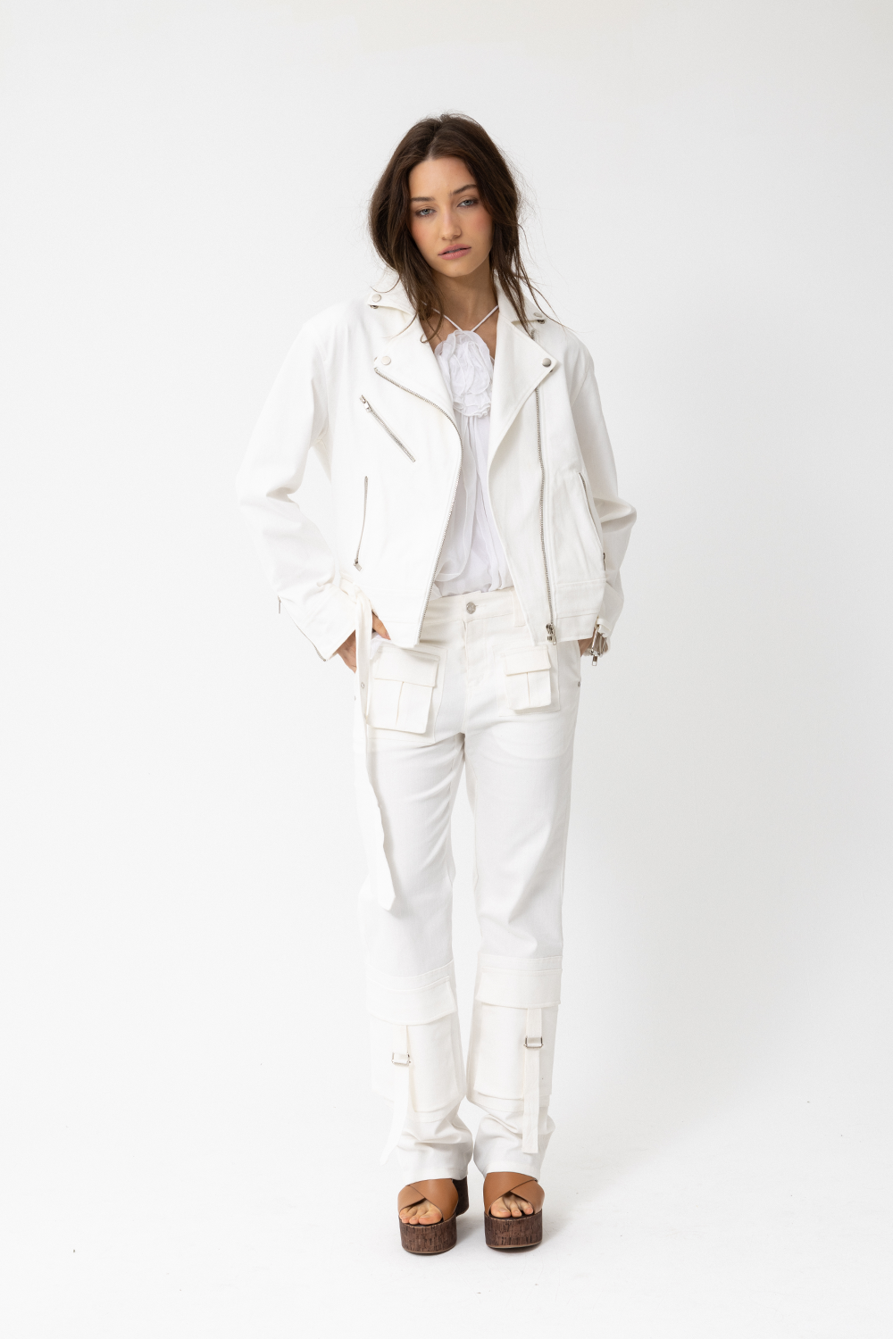 Lover Biker Jacket, White - JOEY the label