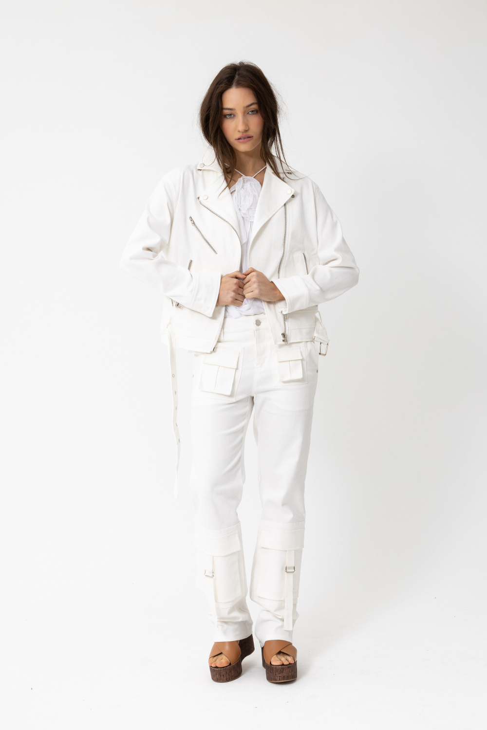 Lover Biker Jacket, White - JOEY the label