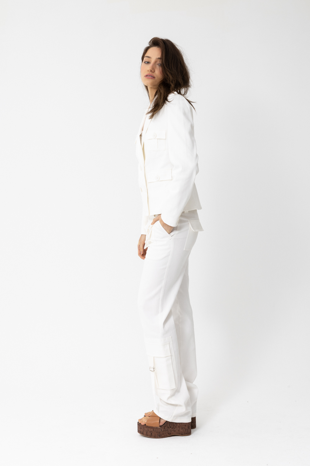 Lover Cargo Jacket, White - JOEY the label