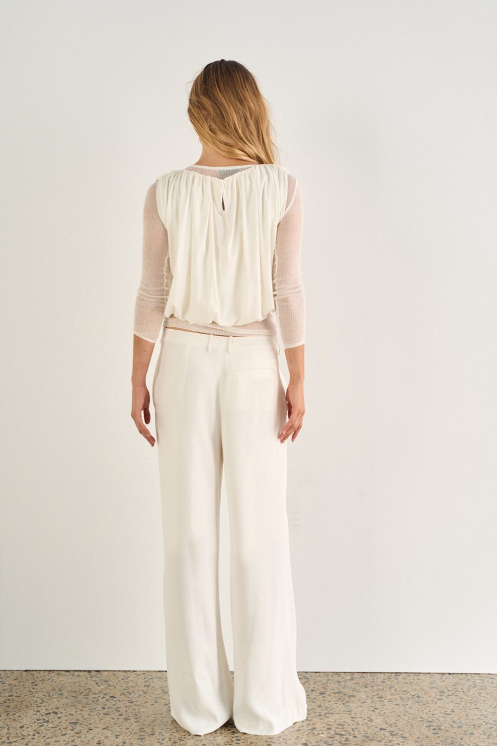 Phoebe Man Pant, White, Tailored Wide-Leg Lightweight Trouser - JOEY the Label