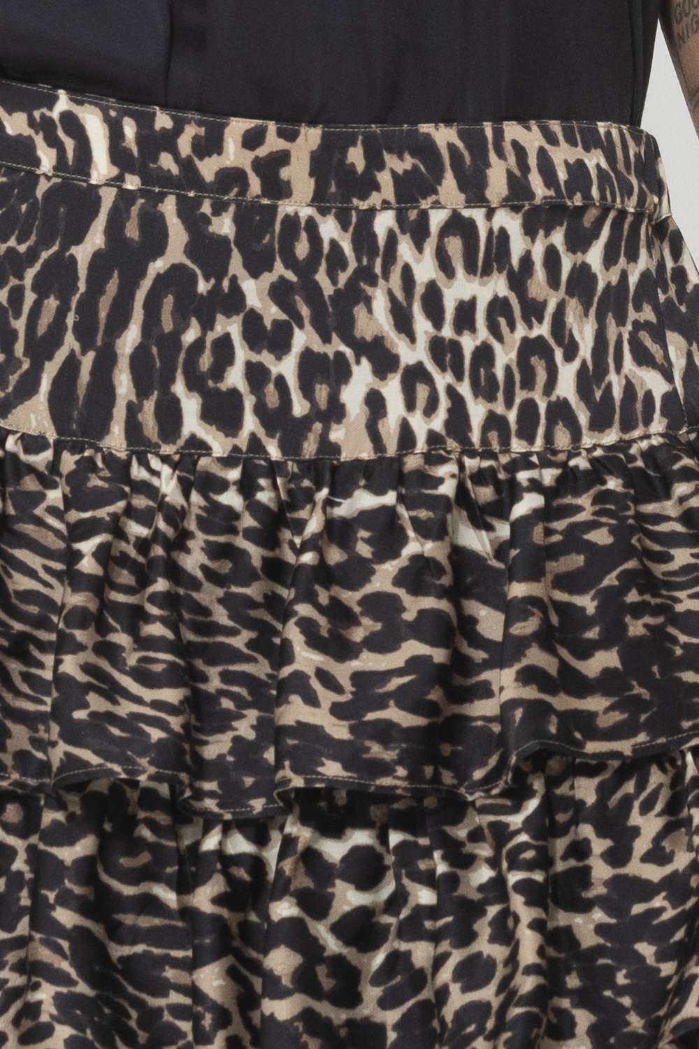 silk leopard print skirt