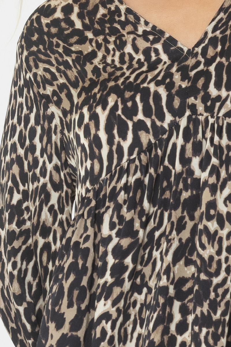 leopard print silk blouse