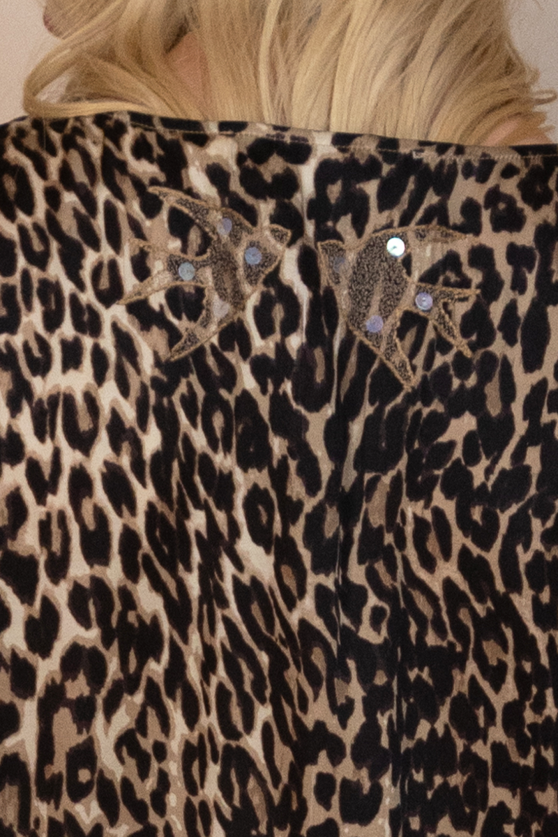 sequin leopard print maxi dress