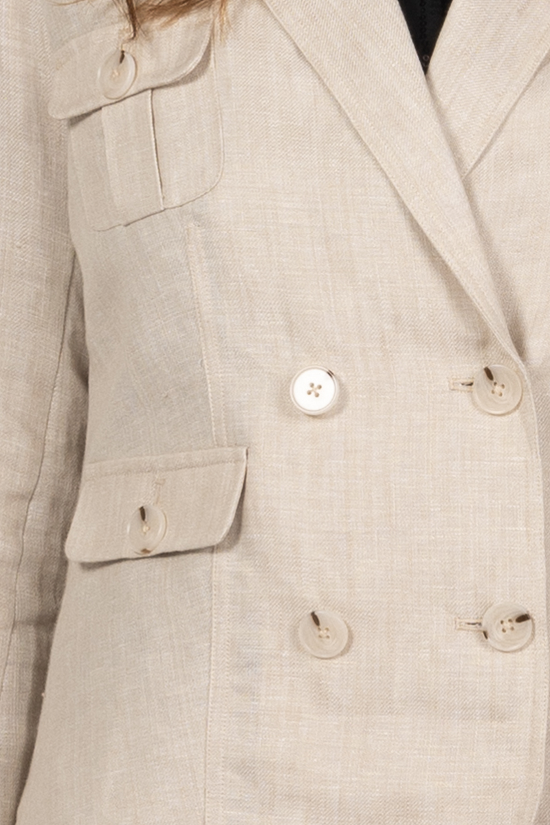 natural linen tailored blazer