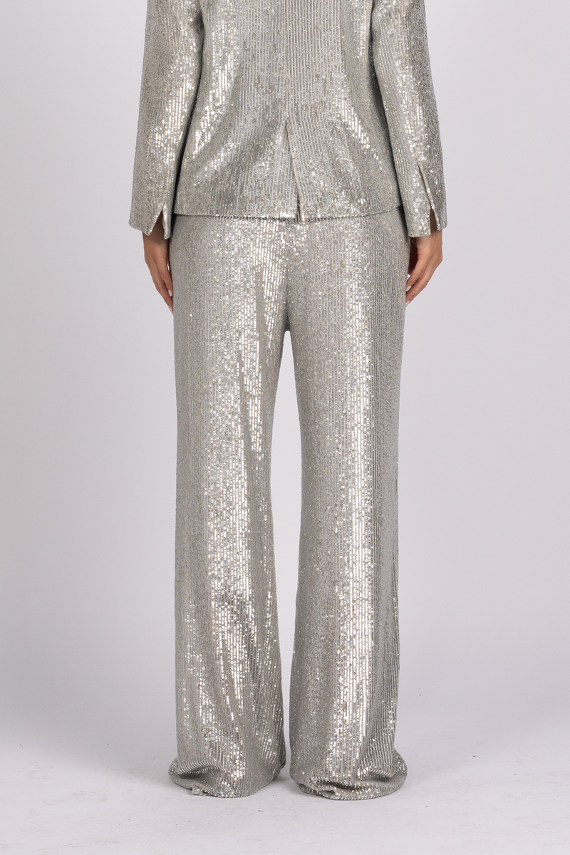 sequin silver trouser pants matching