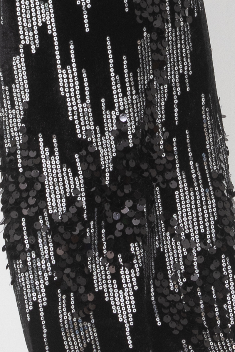 black silver sequin velvet textured pants