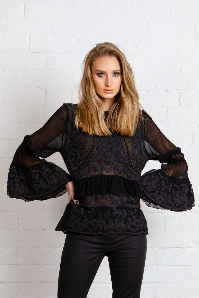 NEW ROMANTIC Blouse - BLACK